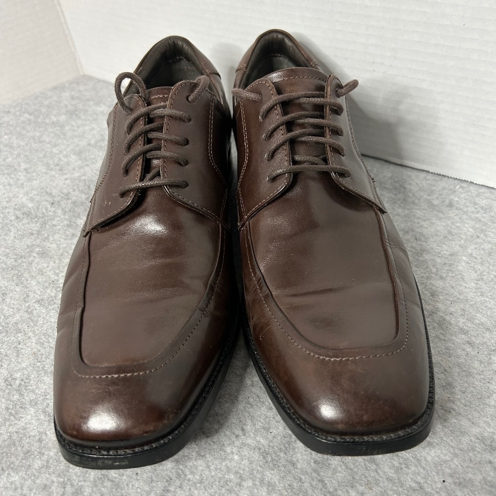 Johnston Murphy Feldon Mock Toe Oxford 20-2203 Calfskin Brown Tie Sz 9.5M